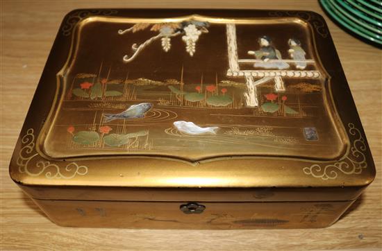 A Japanese gold lacquer box